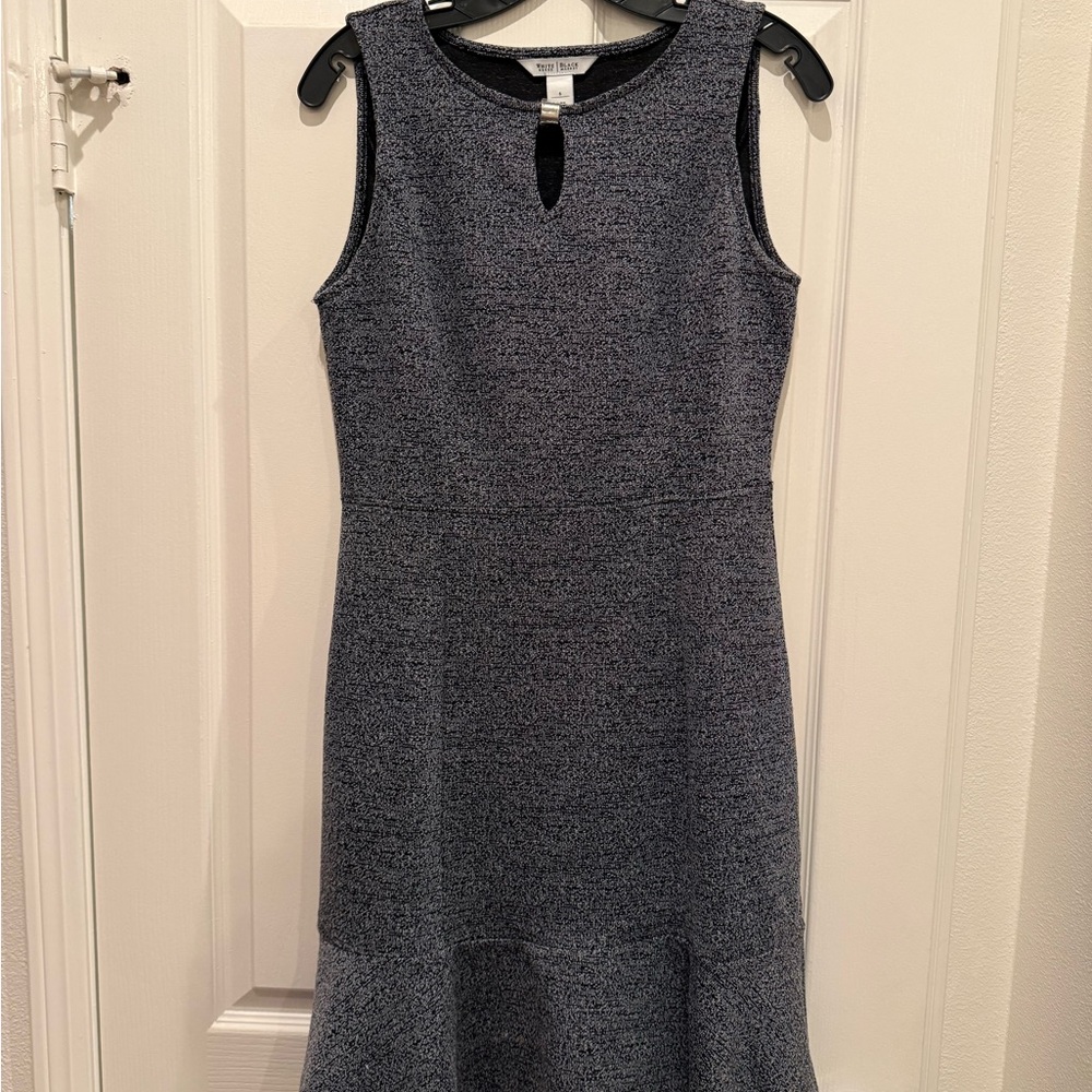 White House Black Market Sleeveless Midi Dress in Charcoal Blue Blend
